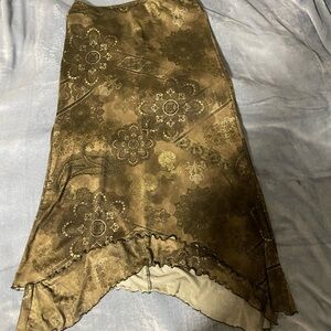 Vintage Floral Asymmetrical Skirt